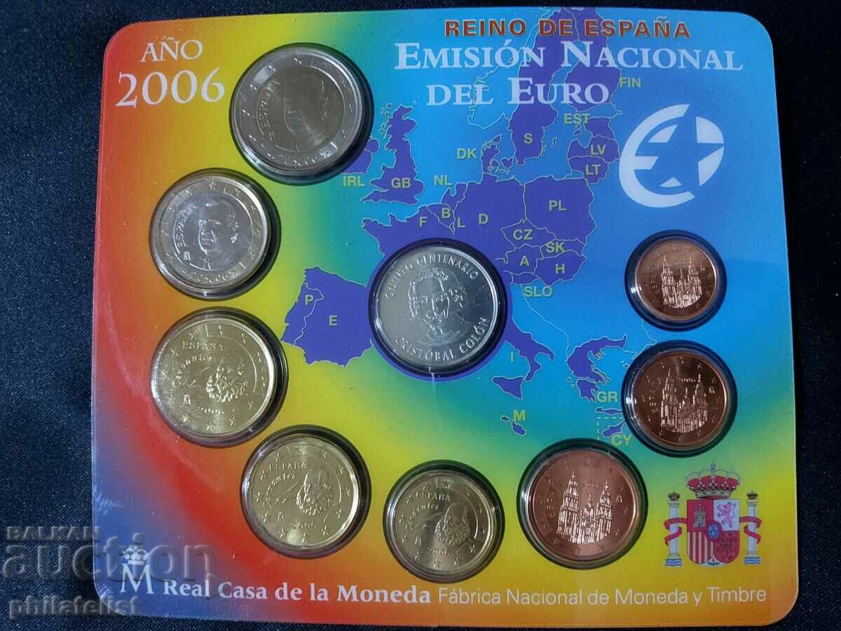 Ισπανία 2006 τραπεζικό ευρώ σετ από 1 σεντ σε 2 ευρώ + μετάλλιο BU
