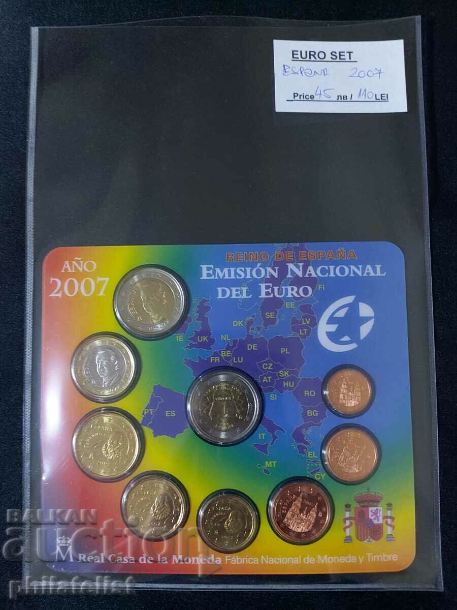 Ισπανία 2007 τραπεζικό ευρώ καθορισμένο από 1 σεντ σε 2 ευρώ +2 ευρώ TOR