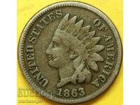 SUA 1 cent 1863 indian