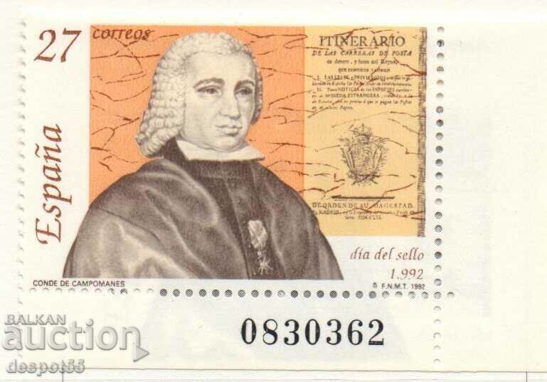 1992. Ισπανία. Ημέρα γραμματοσήμων.