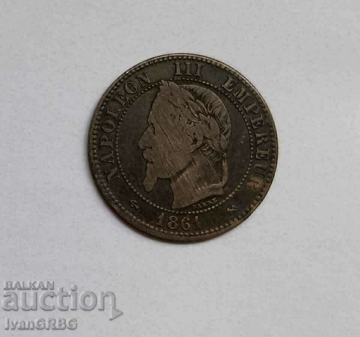 Auction 2 centimes 1861 France French coin 2 centimes France 1861 Auction 2 centimes 1861 France French coin 2 centimes France 1861