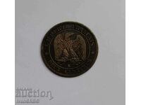 2 cenți 1861 Franța Moneda franceză de 2 cenți Franța 1861