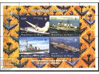 Καθαρά γραμματόσημα σε μικρό φύλλο Nato Ships 1998 από τον Νίγηρα