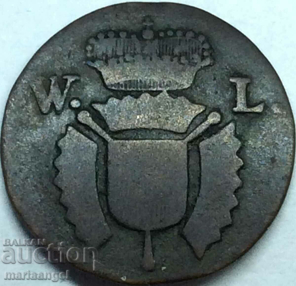 1 pfennig 1803 Schaumburg-Hesse Germany med