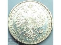 Австрия 1 флорин 1858  А - Вена Франц Йозеф сребро Патина