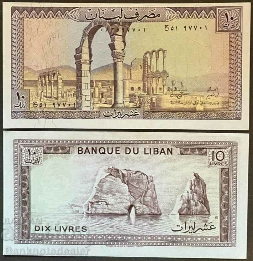 Lebanon Liban 10 Livres 1986 Pick 63f no2