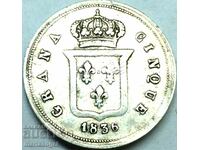 5 boabe 1836 Italia Regatul celor 2 Sicilii Ferdinand al II-lea