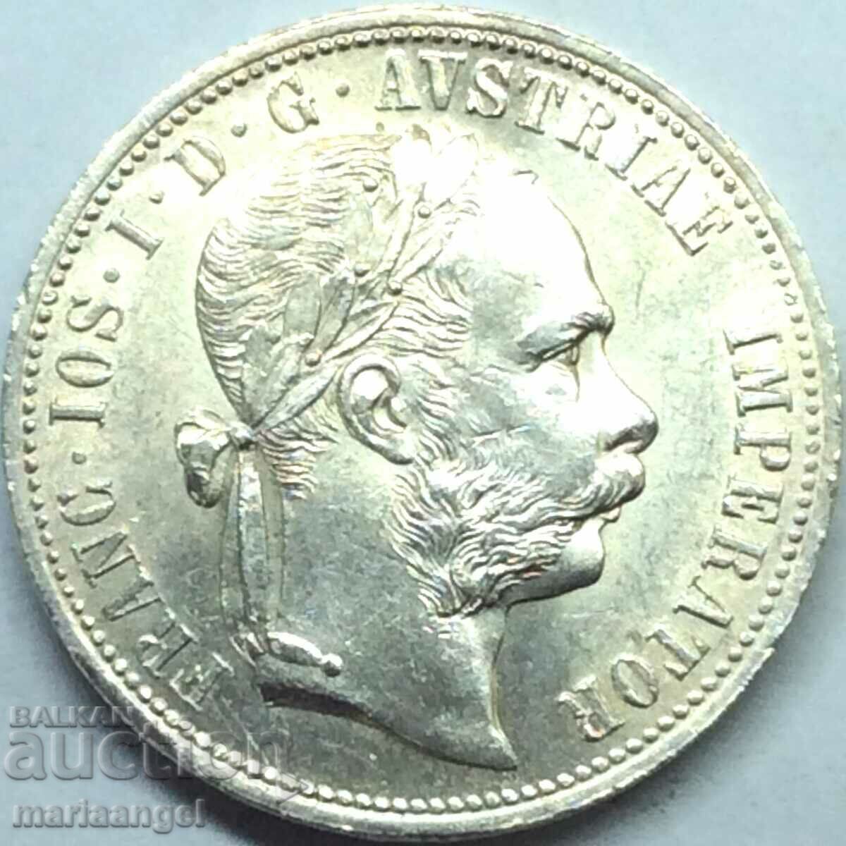 Austria 1 Florin 1875 UNC Patina Argint