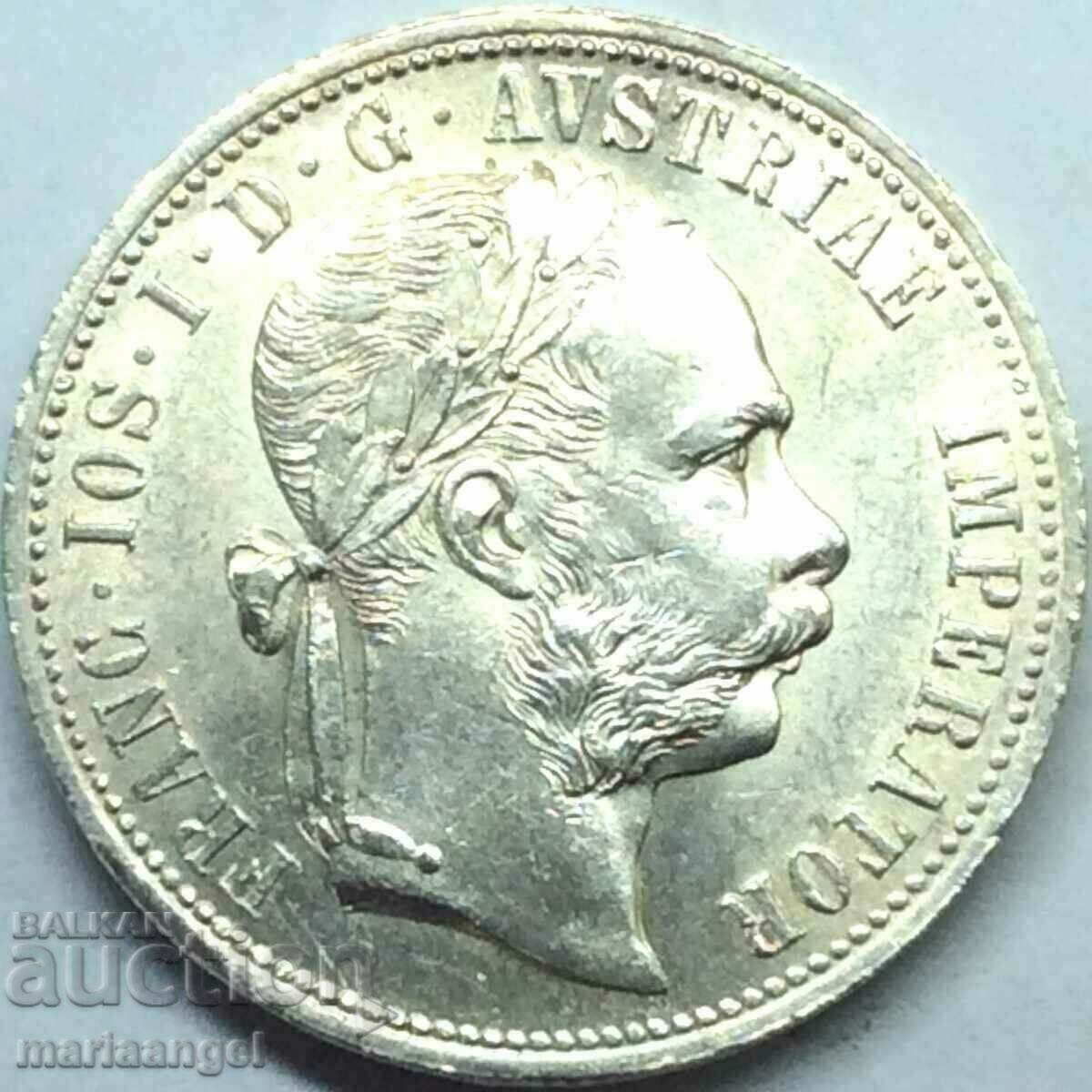 Austria 1 Florin 1875 UNC Patina Silver