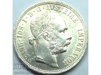 Austria 1 Florin 1875 UNC Patina Argint
