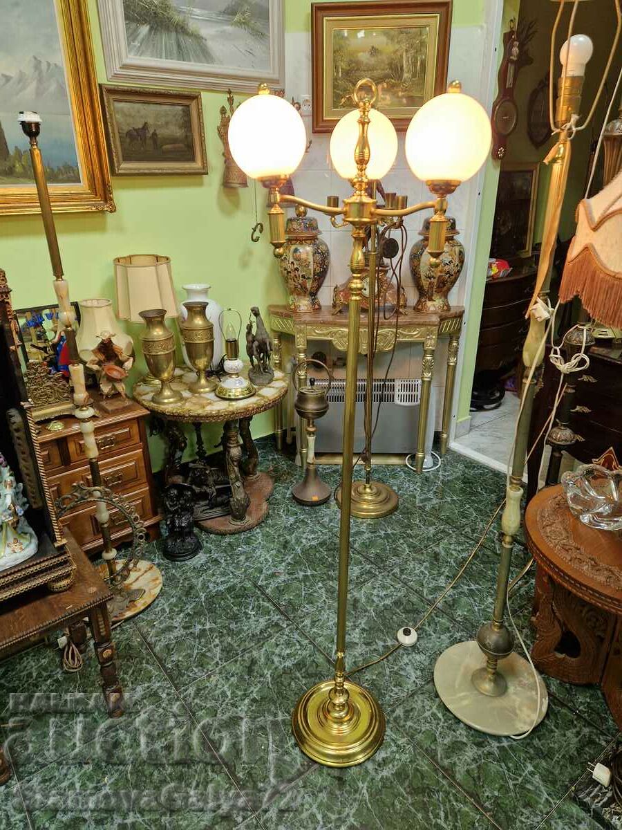 A unique antique English bronze floor lamp