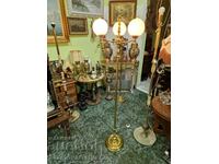 A unique antique English bronze floor lamp