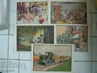 Propaganda photos on cardboard 1950. 355mm/240mm 5 pcs.