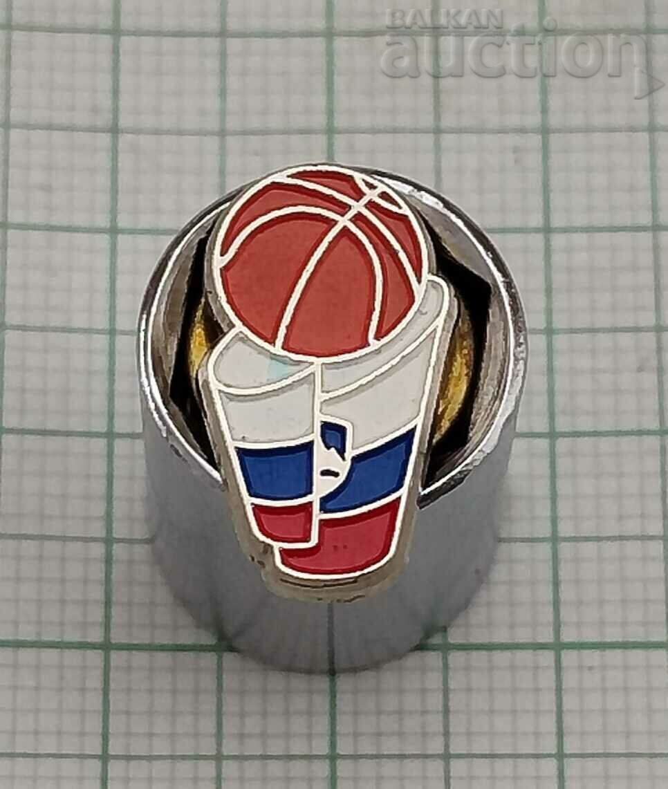 BASKETBALL RUSSIAN FEDERATION BADGE PIN