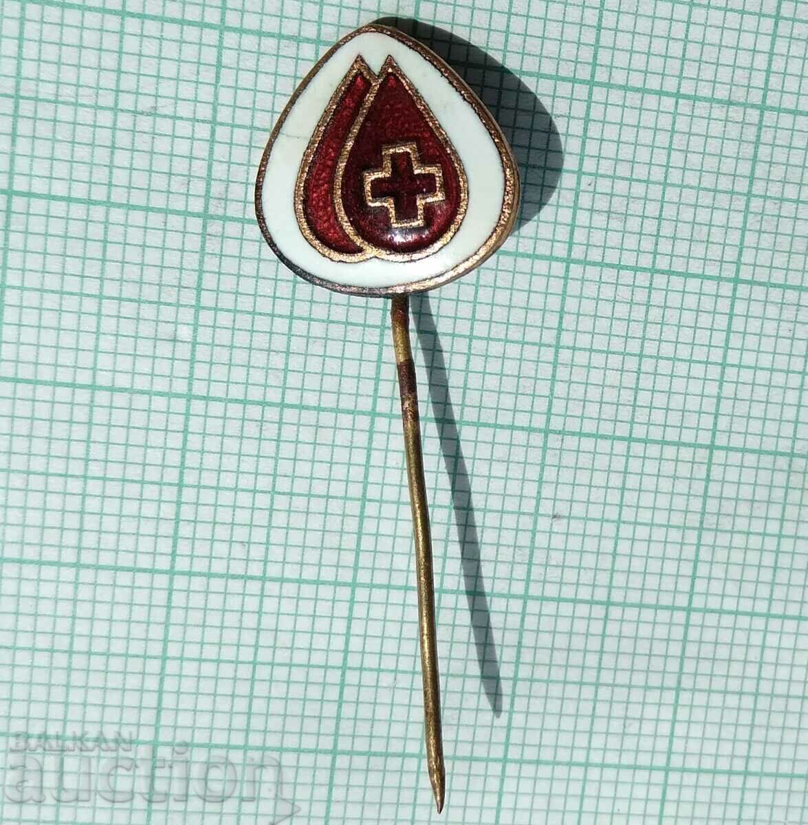 15851 Blood Donor BCHK Bulgarian Red Cross - bronze enamel with price 1.20 BGN | € 0.61 15851 Blood Donor BCHK Bulgarian Red Cross - bronze enamel with price 1.20 BGN | € 0.61
