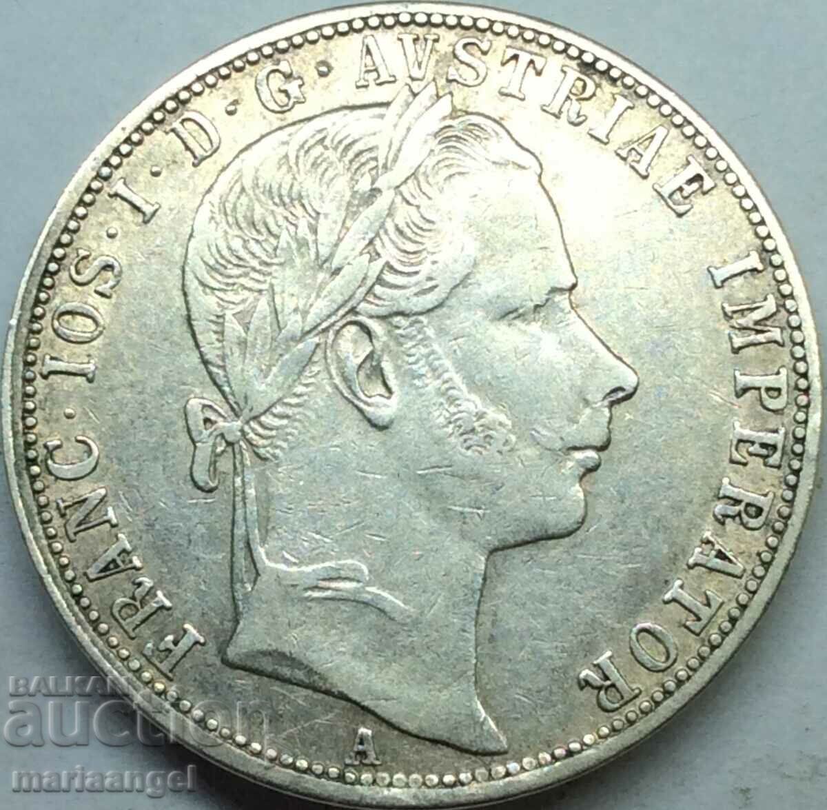 1 florin 1861 Austria A - Viena Franz Joseph Patină de argint