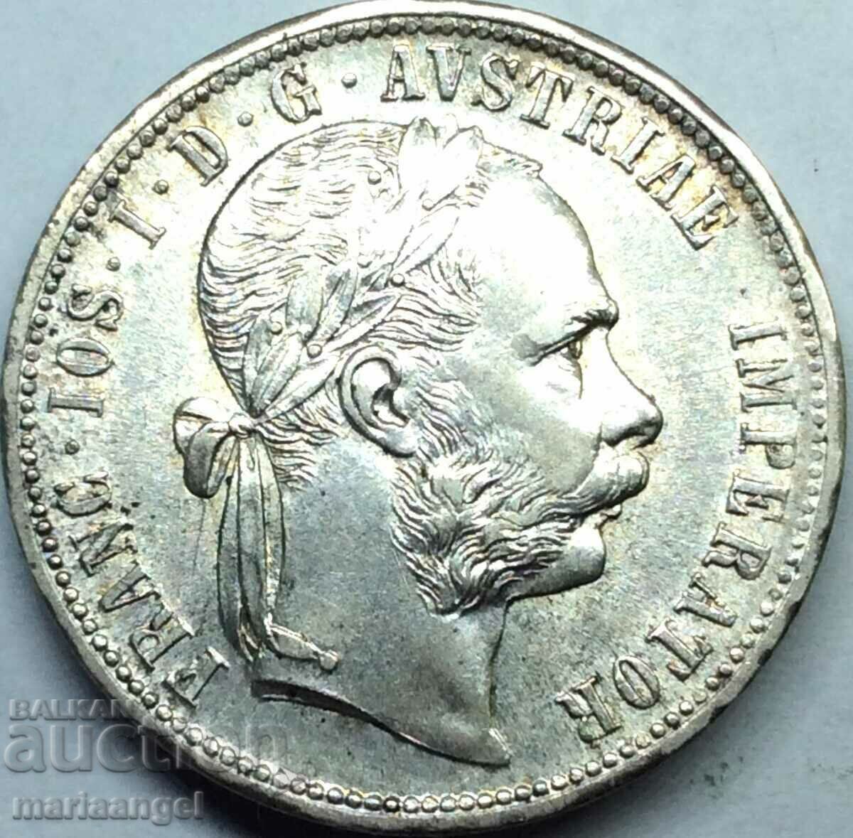 Австрия 1 флорин 1877 Франц Йозеф I  сребро