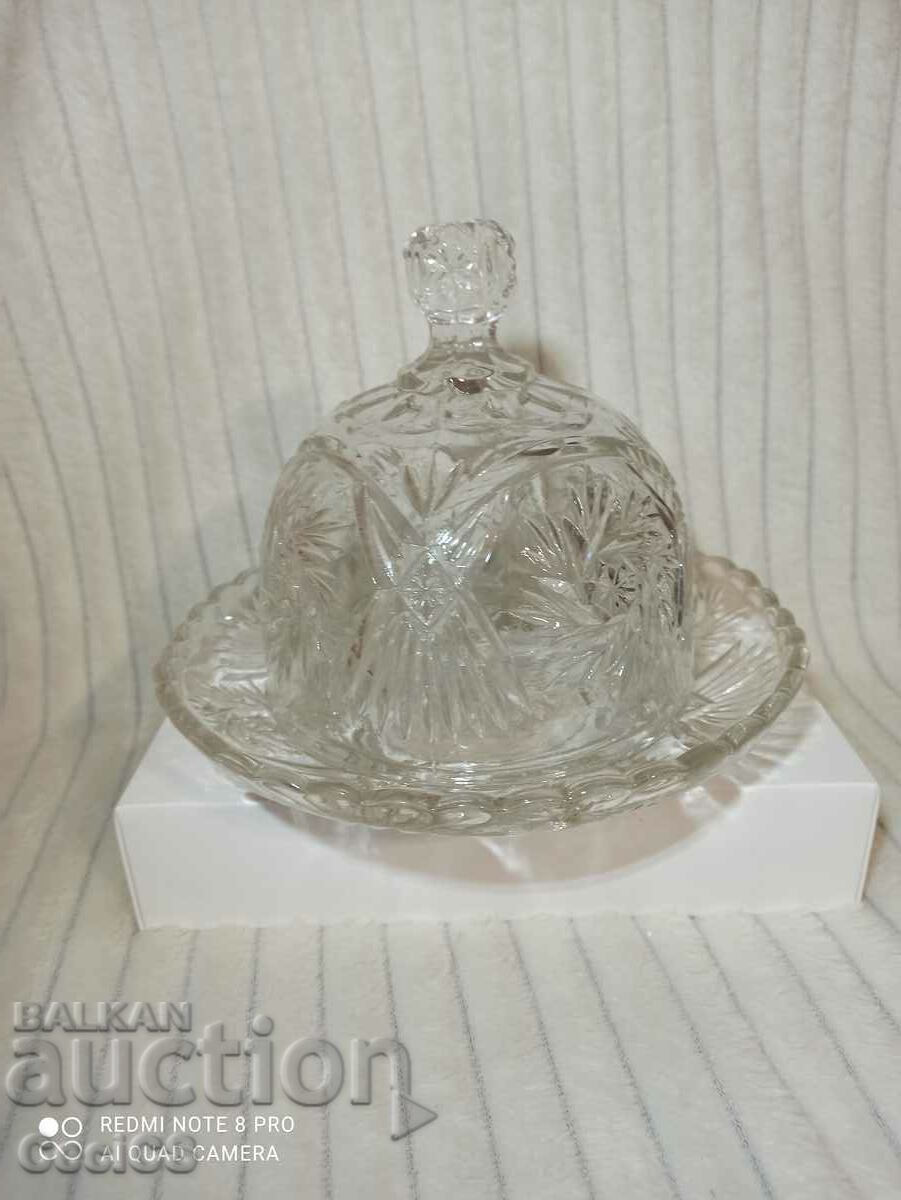 Crystal candy dish or butter dish