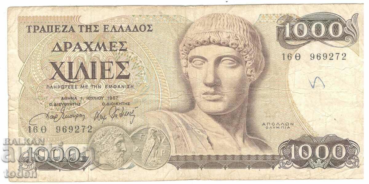 Ελλάδα-1000 δραχμές-1987-P# 202a-Χαρτί