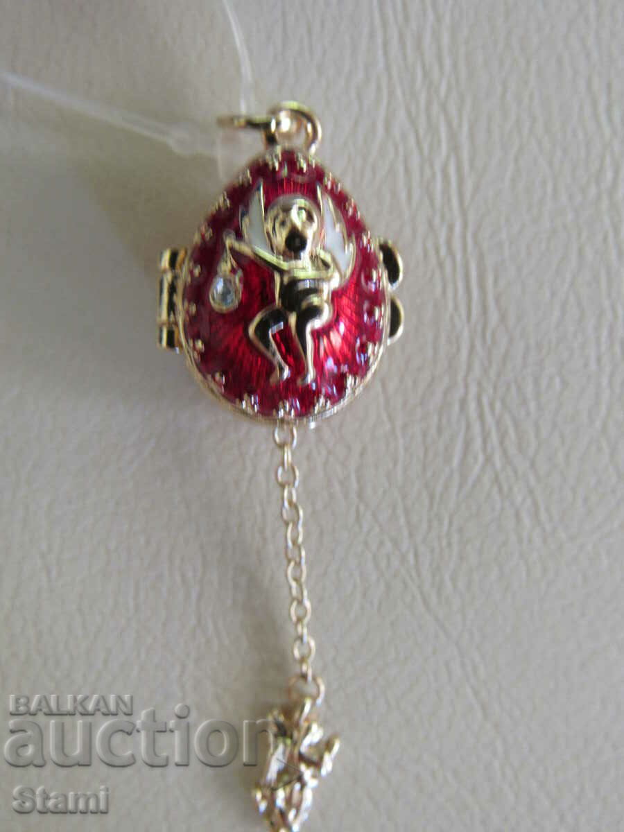 Livrarea Colier cu pandantiv de dama rafinat - ou Faberge, nou