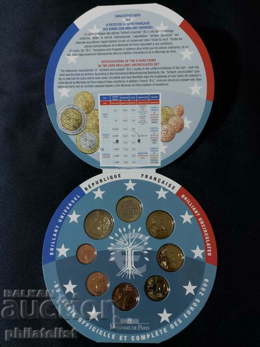 Auction France 2009 -Complete bank euro set from 1 cent to 2 euros Auction France 2009 -Complete bank euro set from 1 cent to 2 euros