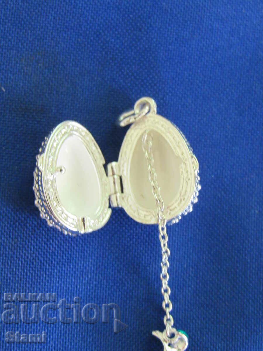 Colier cu pandantiv de dama rafinat - ou Faberge, nou - 6 Colier cu pandantiv de dama rafinat - ou Faberge, nou - 6