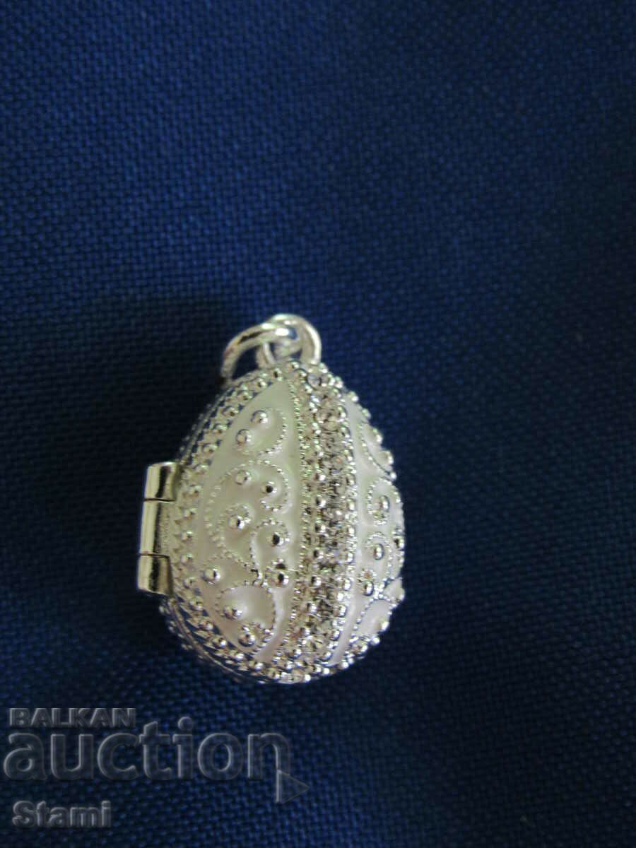 Κολιέ γυναικείο φίνο μενταγιόν - αυγό Faberge, καινούργιο