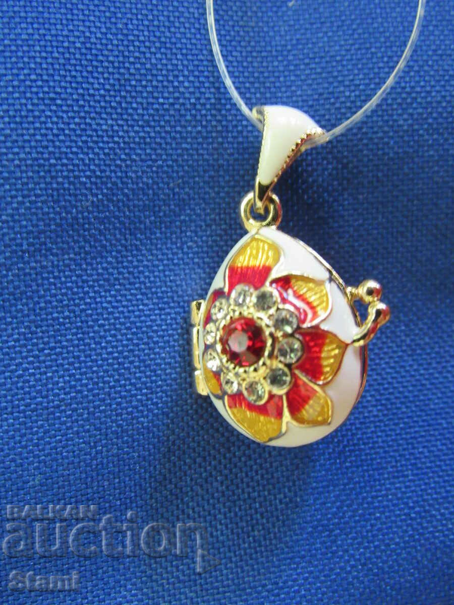 Colier cu pandantiv de dama rafinat - ou Faberge, nou - 5 Colier cu pandantiv de dama rafinat - ou Faberge, nou - 5