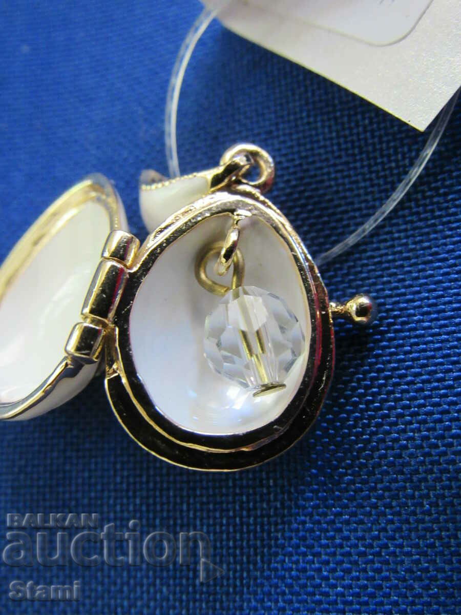 Colier cu pandantiv de dama rafinat - ou Faberge, nou - 6 Colier cu pandantiv de dama rafinat - ou Faberge, nou - 6