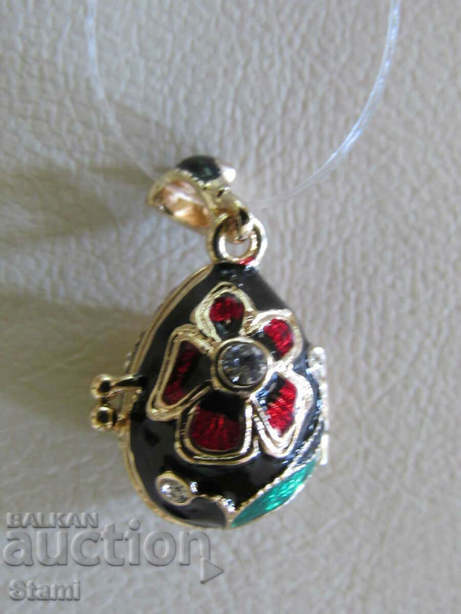 Fine women's pendant necklace - Faberge egg, new