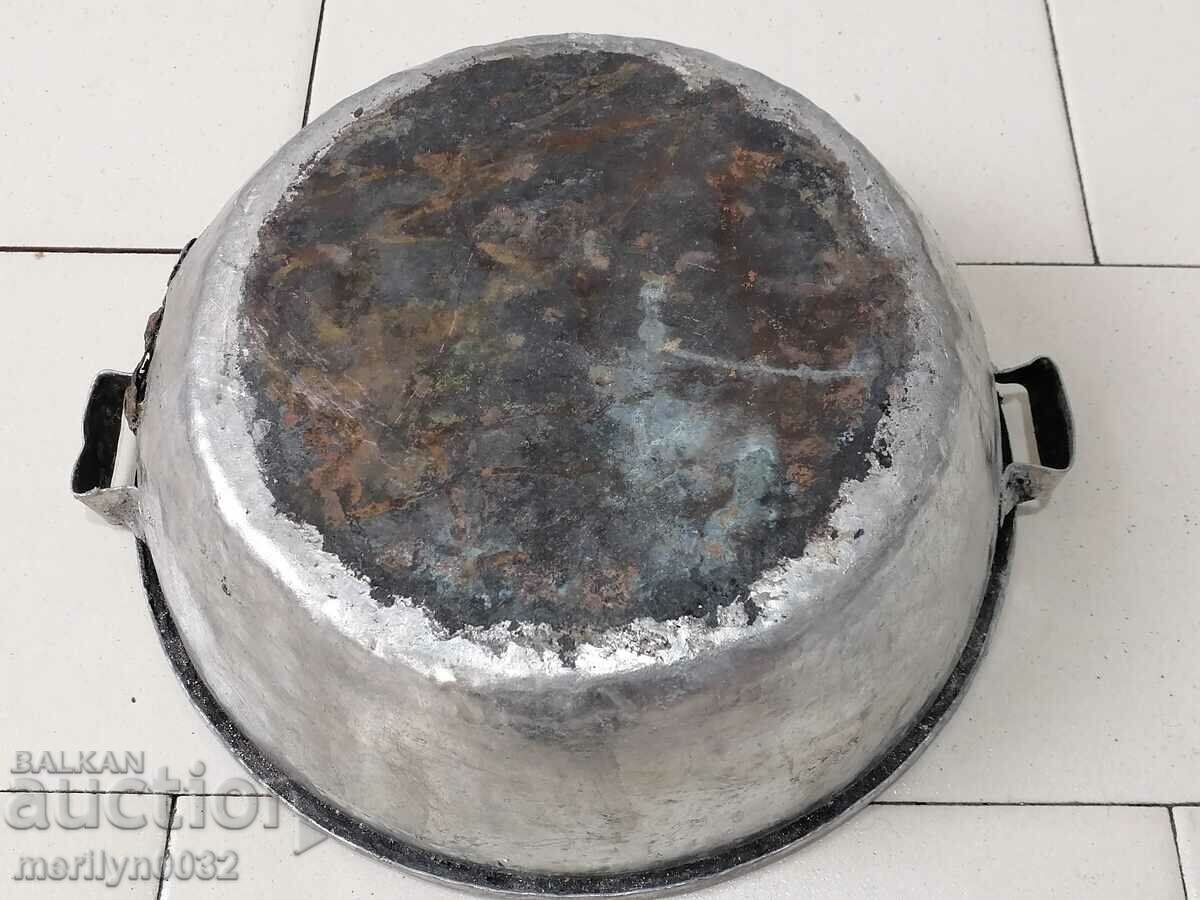 Auction Tinned tray, household dish, copper, blue Auction Tinned tray, household dish, copper, blue