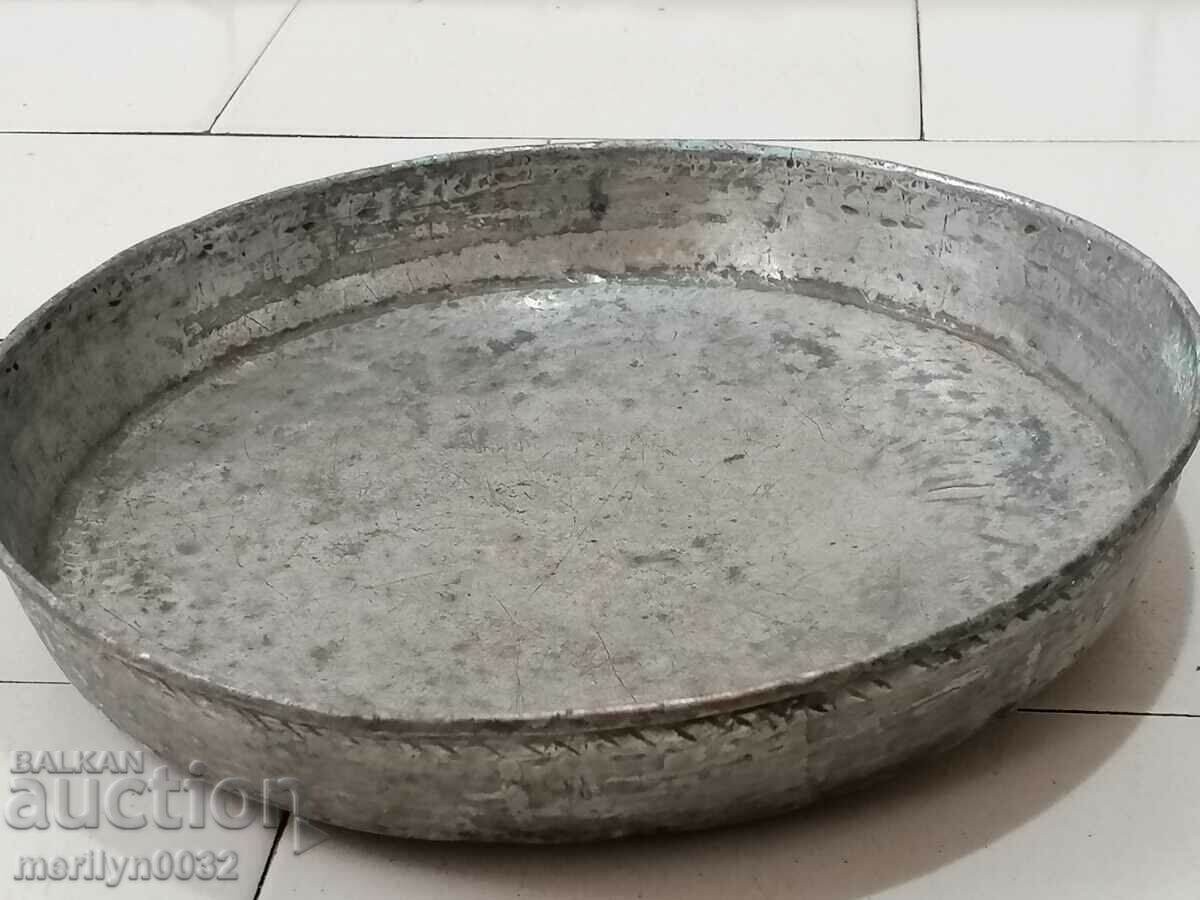 Tinned tray, household dish, copper, blue - 7 Tinned tray, household dish, copper, blue - 7