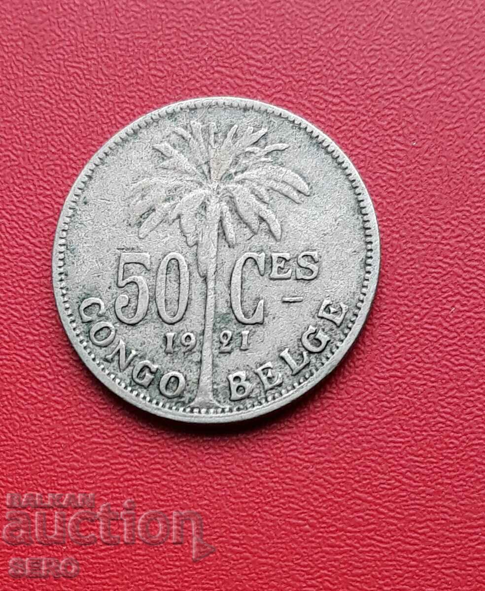 Congo Belgian 50 de cenți 1921