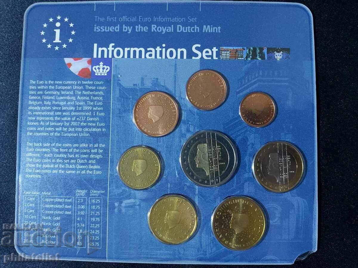 Auction Netherlands 2001 - bank euro set from 1 cent to 2 euro BU Auction Netherlands 2001 - bank euro set from 1 cent to 2 euro BU
