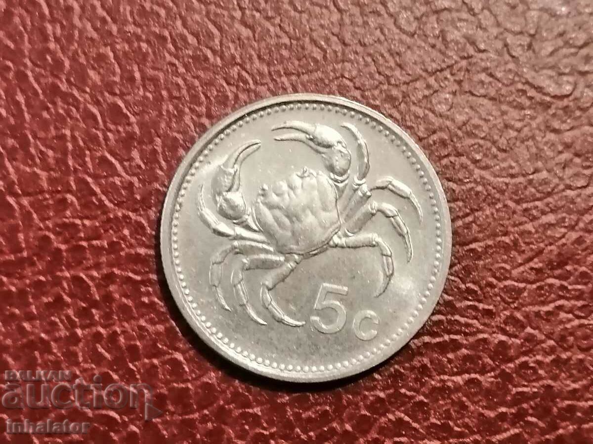 Malta 5 cents 1986 Cancer