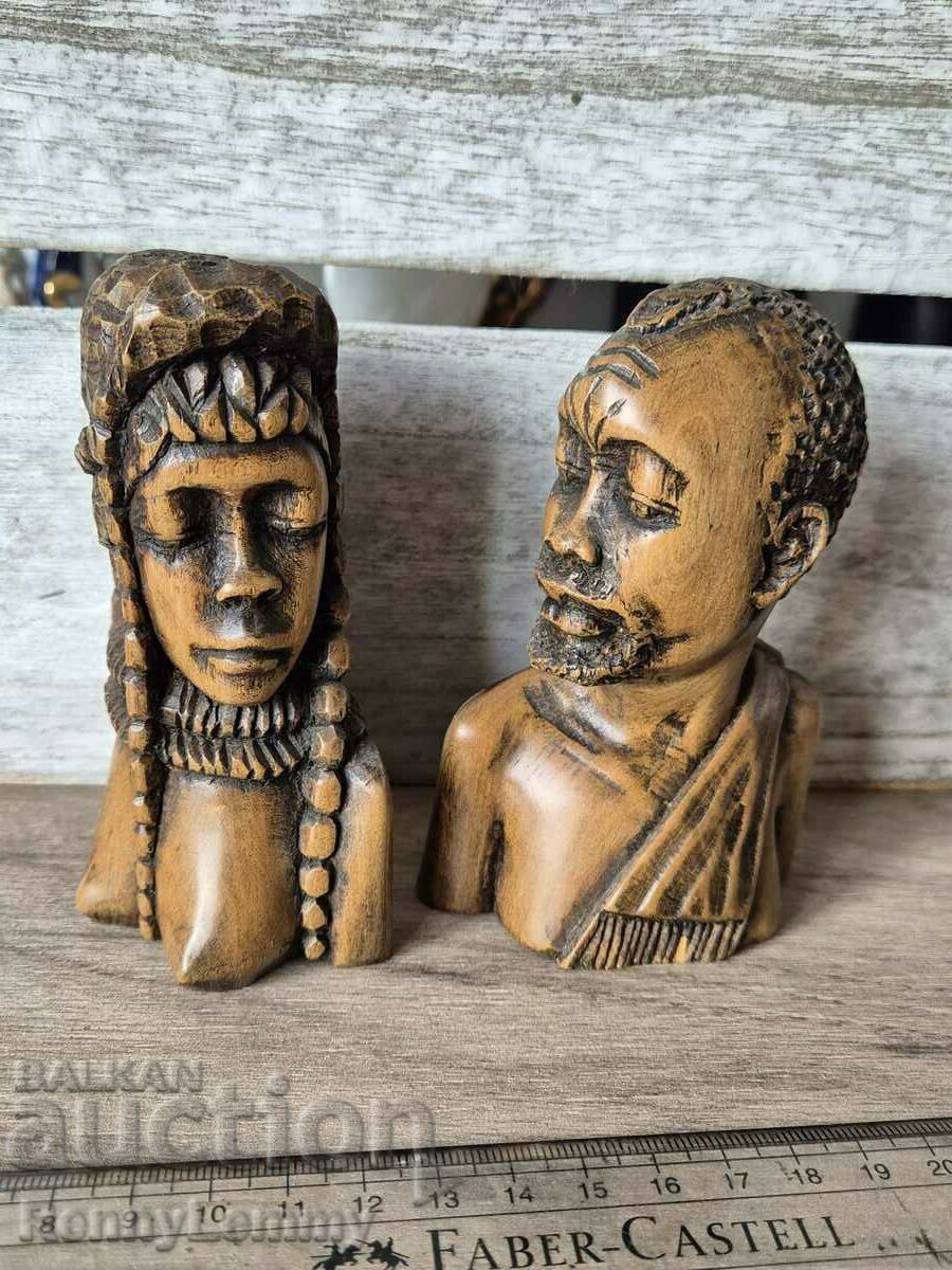 A pair of rare African figures, wood - 5