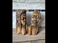 O pereche de figuri africane rare, din lemn