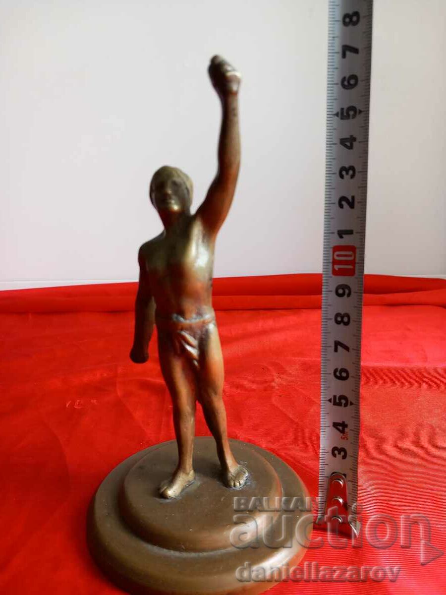 Old Small Bronze Plastic, Statuette ATHLETE 1930s - 5 Old Small Bronze Plastic, Statuette ATHLETE 1930s - 5