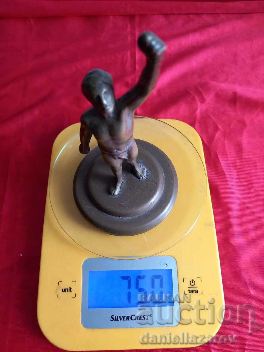 Plastic Vechi Bronz Mic, Statueta ATLET 1930 - 6