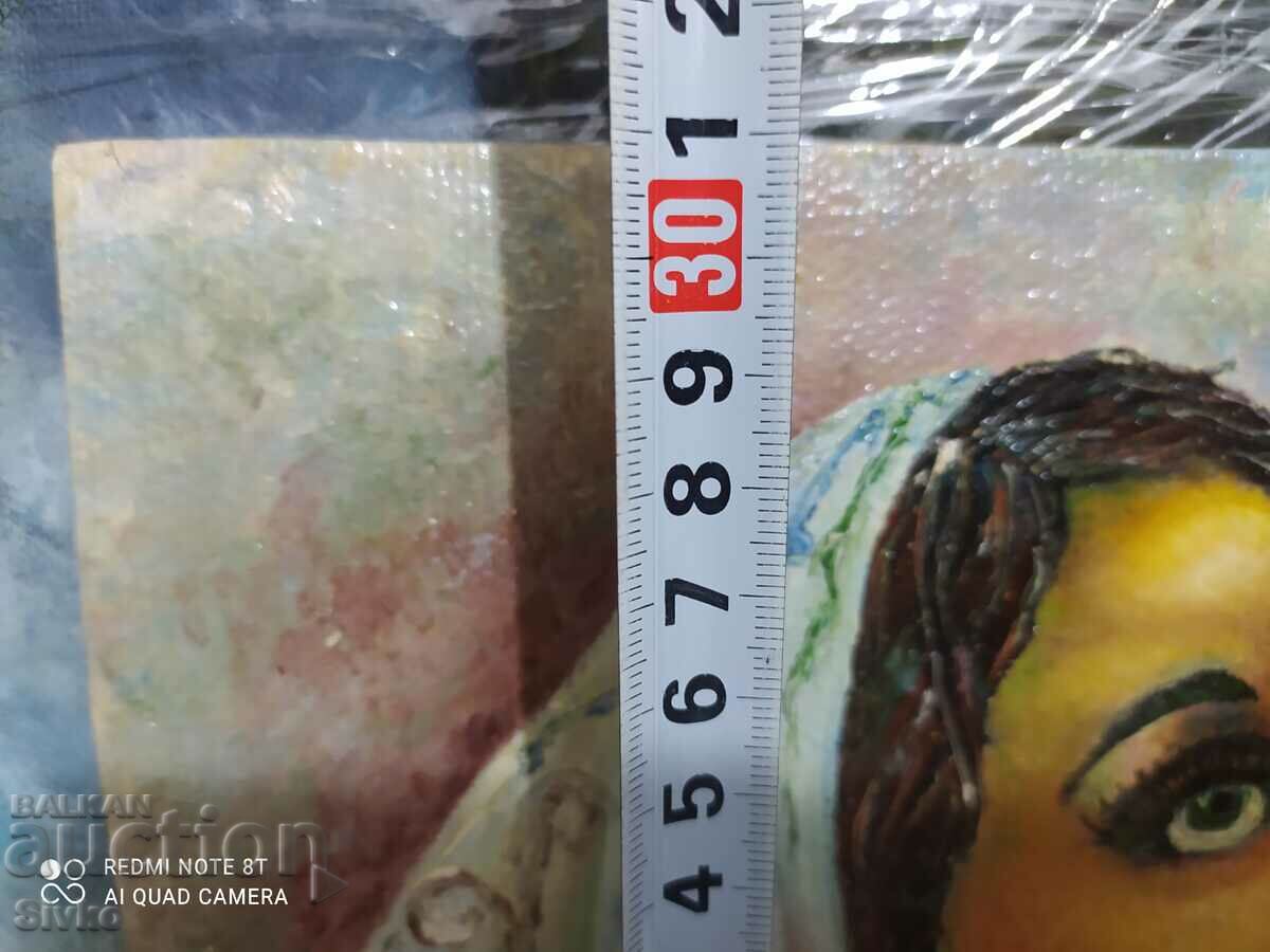 Δημοπρασία Ελαιογραφία από χαρτόνι κορίτσι Δημοπρασία Ελαιογραφία από χαρτόνι κορίτσι