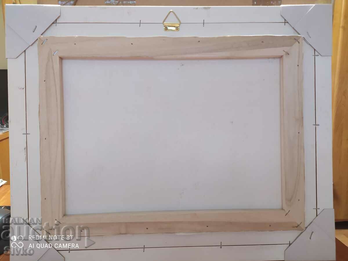 Delivery of Oil painting canvas vase with flowers and letter Delivery of Oil painting canvas vase with flowers and letter