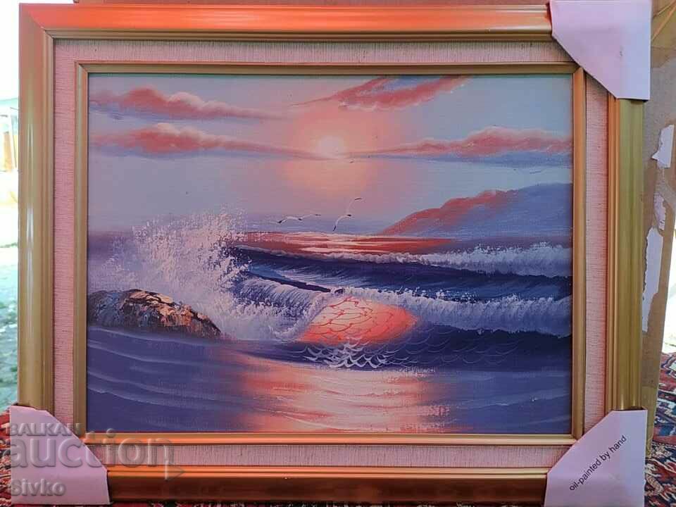 Картина масло платно море океан вълни
