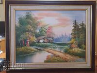 Oil painting on canvas the bridge to home