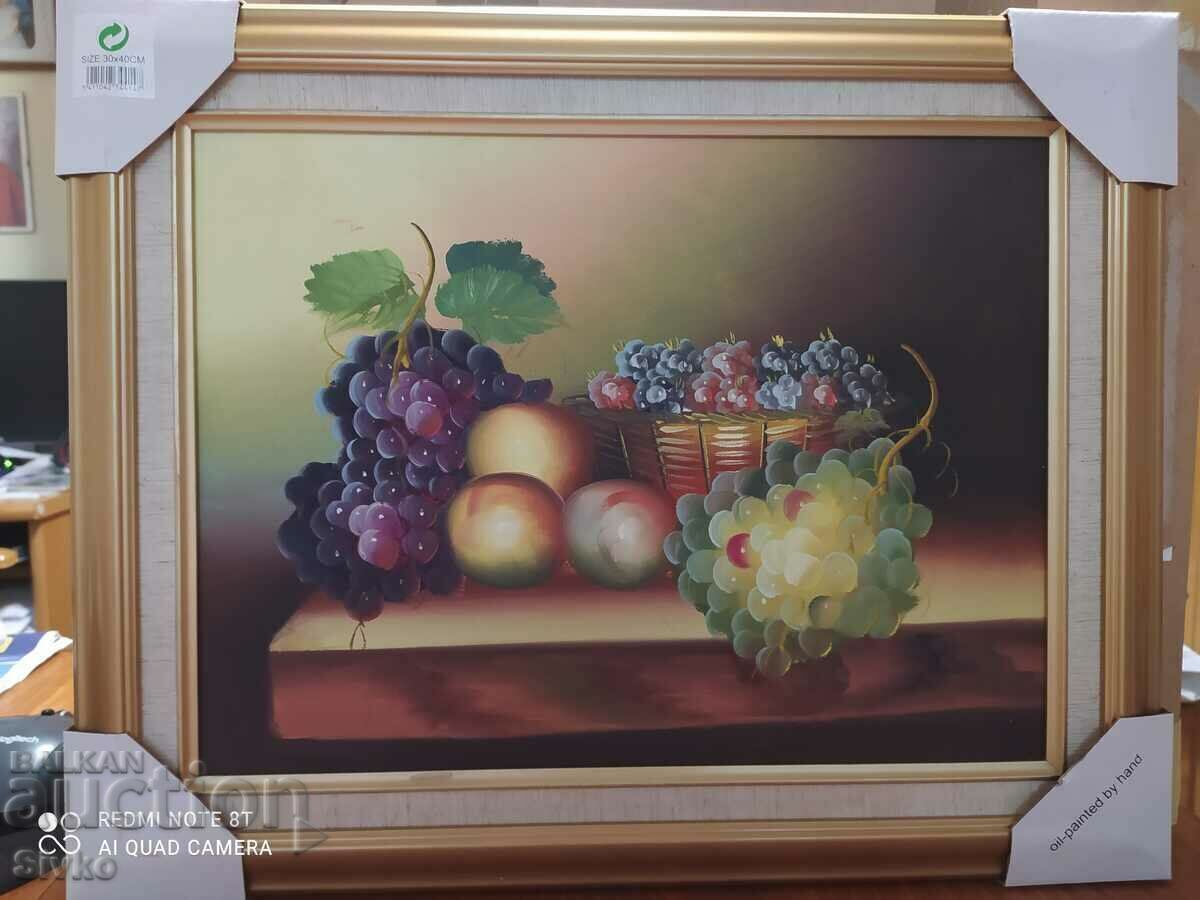 Oil painting fruit canvas