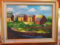 Oil painting French village