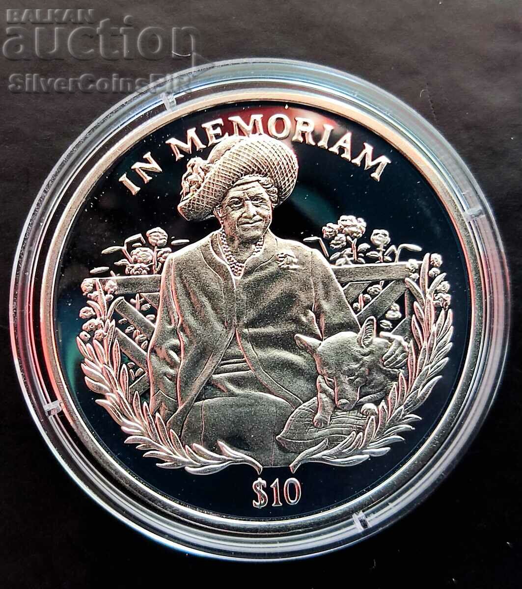 Сребро 10$ В Памет на Елизабет I 2002 Сиера Леоне