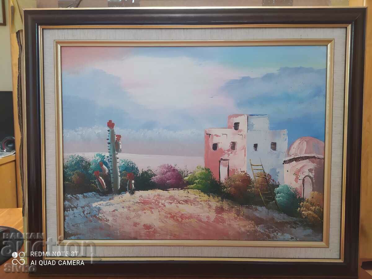 Painting oil canvas mexican landscape