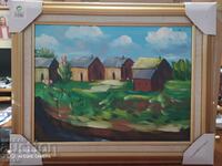 Oil painting French village