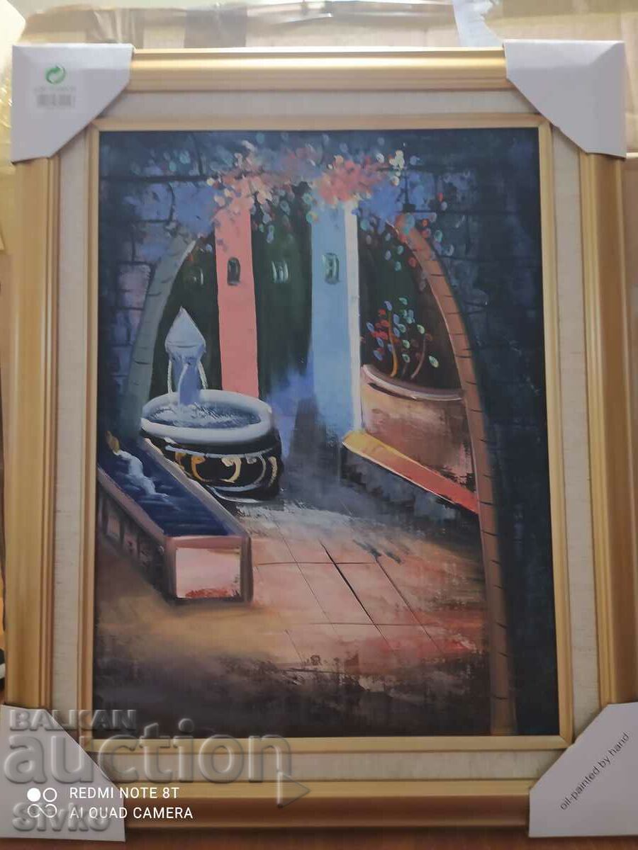 Картина масло платно фонтанът