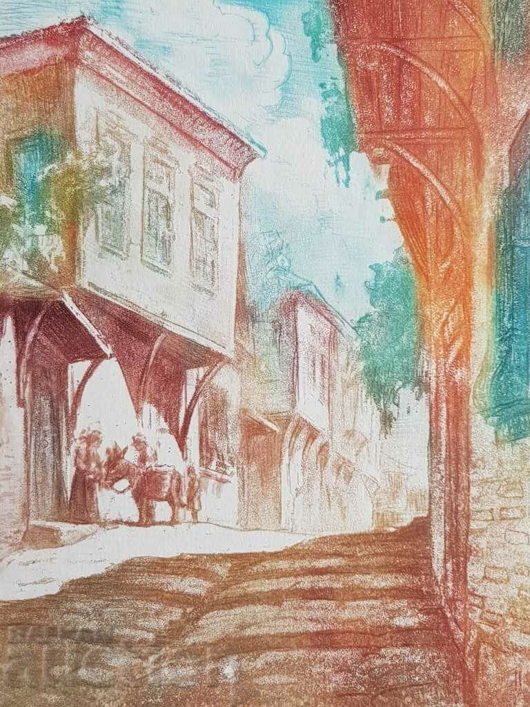Auction Petar Morozov 1880-1951 Old houses Aquatint Auction Petar Morozov 1880-1951 Old houses Aquatint